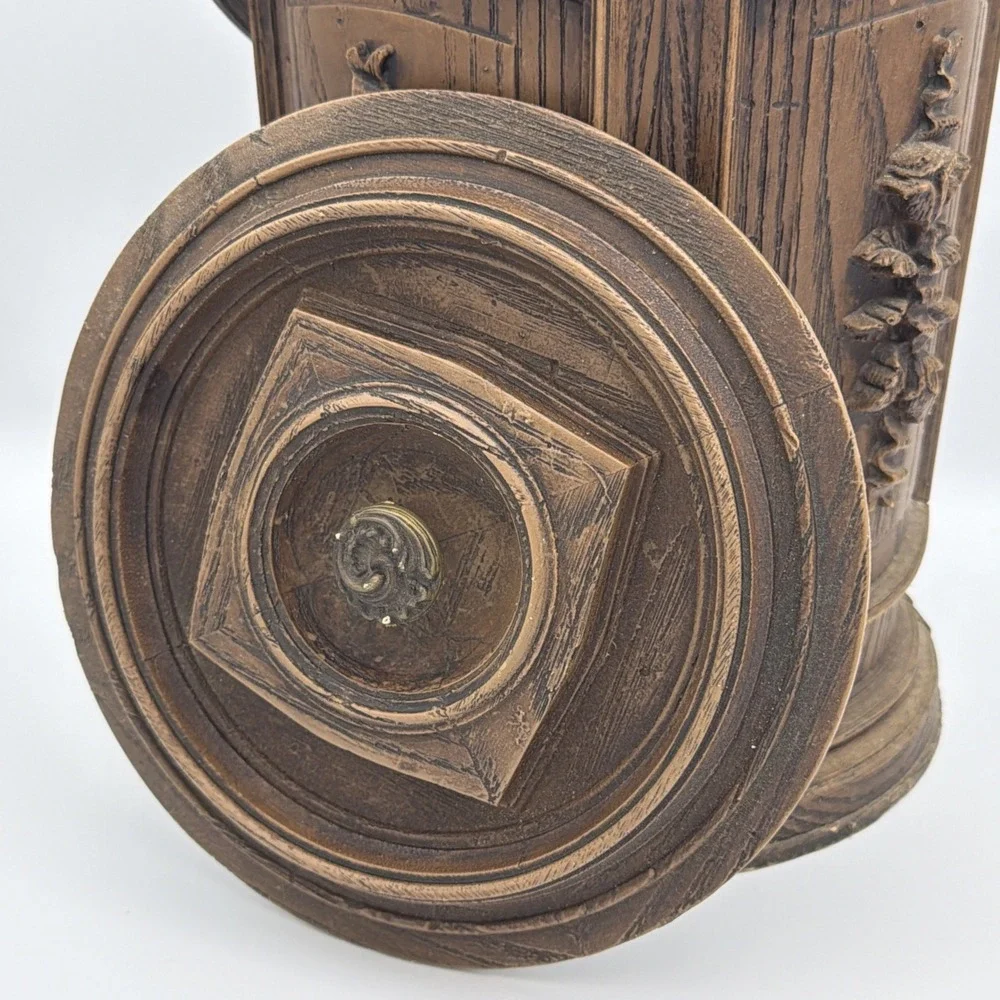 VTG Insulated Ice Bucket Faux Wood Flower Pattern Wine Champagne Bottle Cool Lid